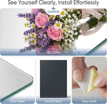 DUMOS Wall Mirror 16" x 32", Set of 2 Rectangle Window Pane Decorative Mirrors, Metal Framed Wall Mounted Mirror for Bathroom, Bedroom, Entryway