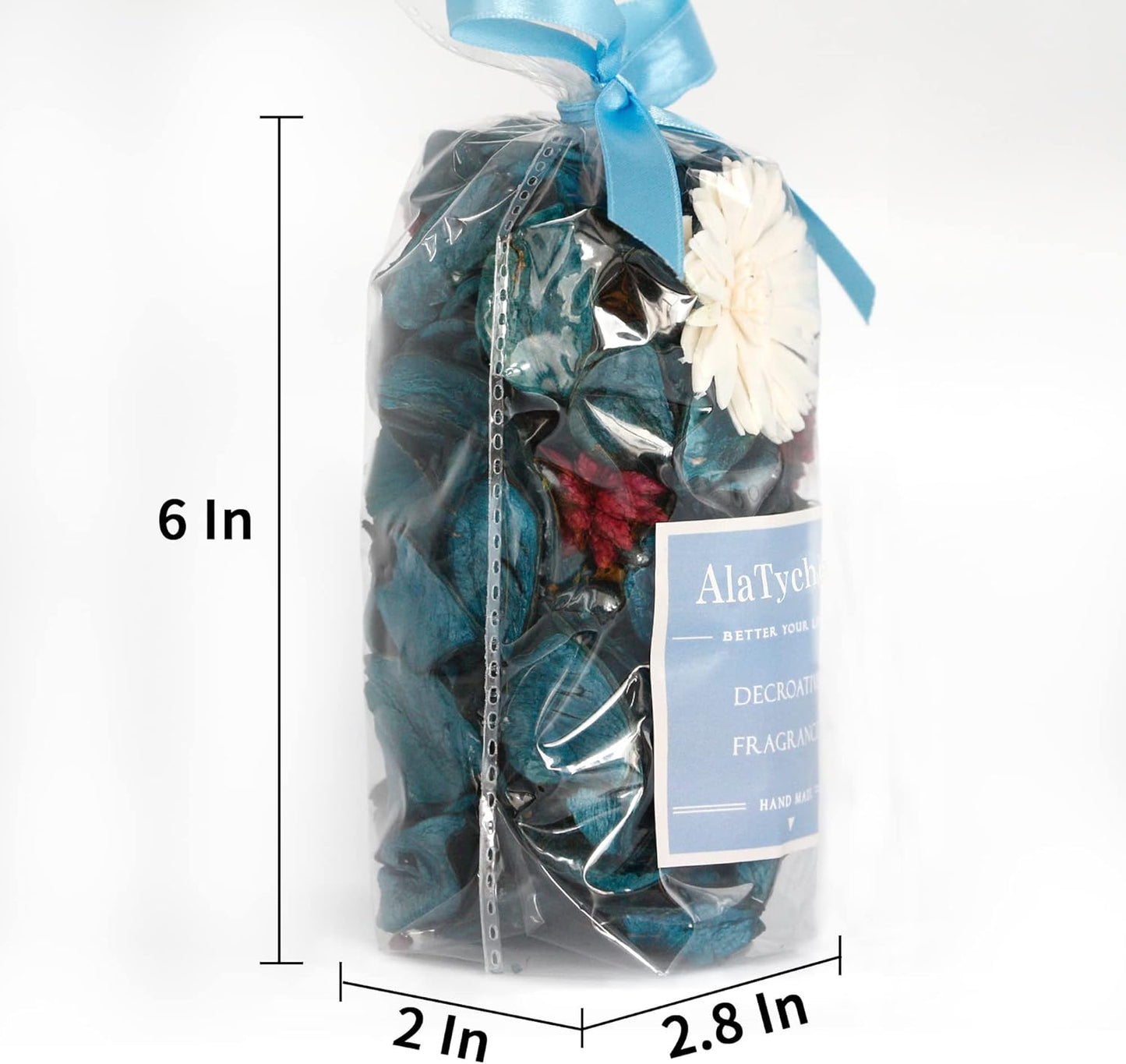 Spring Potpourri Bags,Vanilla Scented Potpourri Bowl Fillers,Dried Flowers,Home Fragrance Sachet of Petal, Vase Decor (White Caramel)-Mini