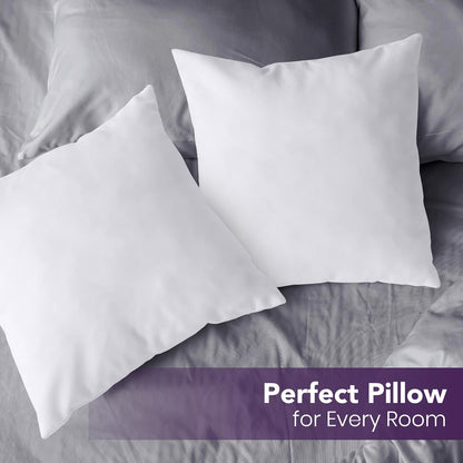 Utopia Bedding 18x18 Pillow Inserts, Set of 2, White – Indoor Decorative Throw Pillows for Bed, Sofa & Couch – Soft, Supportive & Fluffy Cushion Inserts