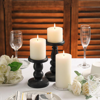 3x6 Inch Sage Green Pillar Candles Set of 3 - Unscented Spring, Long Clean Burning, Large Smokeless Dripless for Home Decor, Dinner Table, Bathroom, Rustic Decor