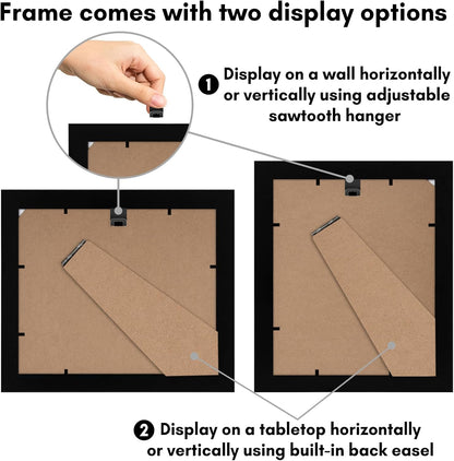 Americanflat 12x18 Poster Frame with Shatter-Resistant Glass - Signature Collection - Gallery-Style Frames Made of Engineered Wood - Photo Frame for Wall Display - Black - Colors A