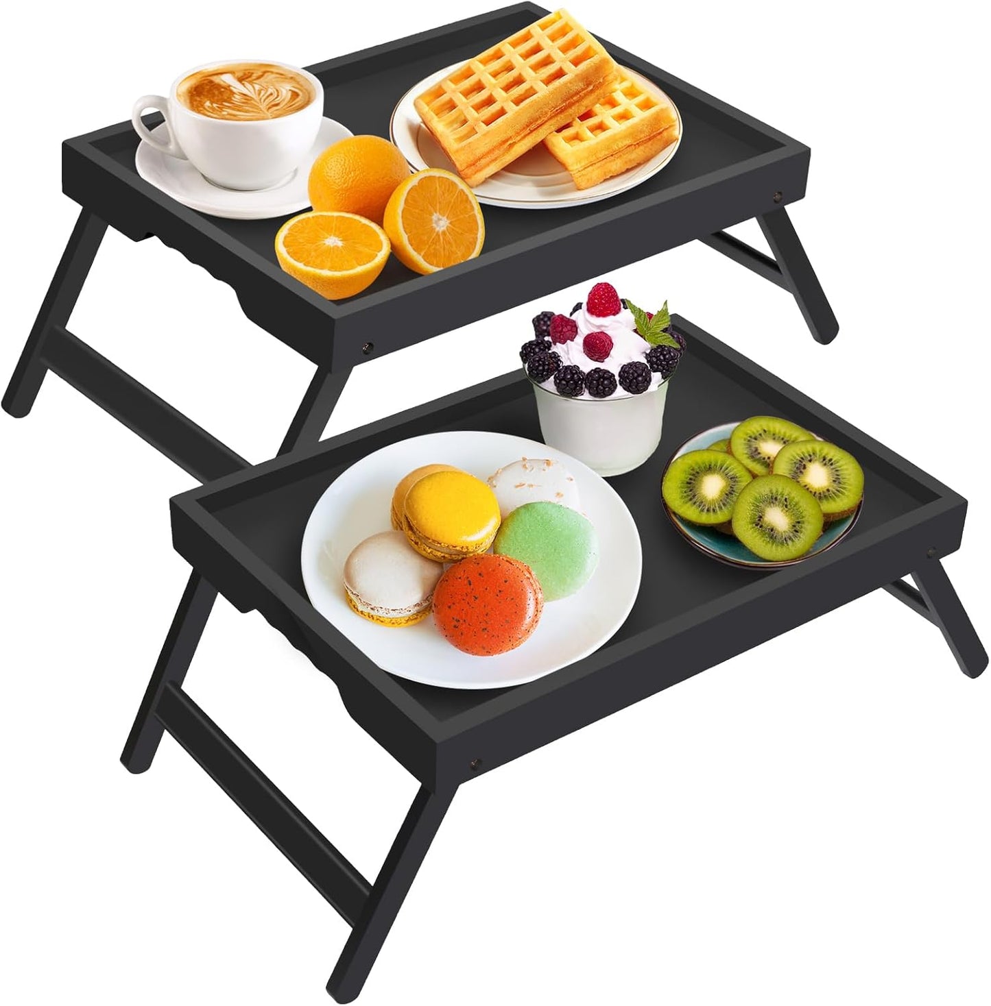 Artmeer Bed Tray Table with Folding Legs,Bamboo Breakfast in Bed for TV Table, Laptop Computer Tray,Eating,Snack Tray(Bamboo)