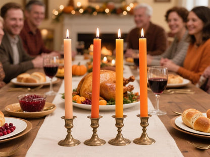 12-Pack Earth Tone Taper Candles, 10 Inch Unscented Dripless Candlesticks, Long-Lasting Burn Time of 7-8 Hours, Perfect for Fall Harvest Halloween Thanksgiving Dinners Parties and Home Décor