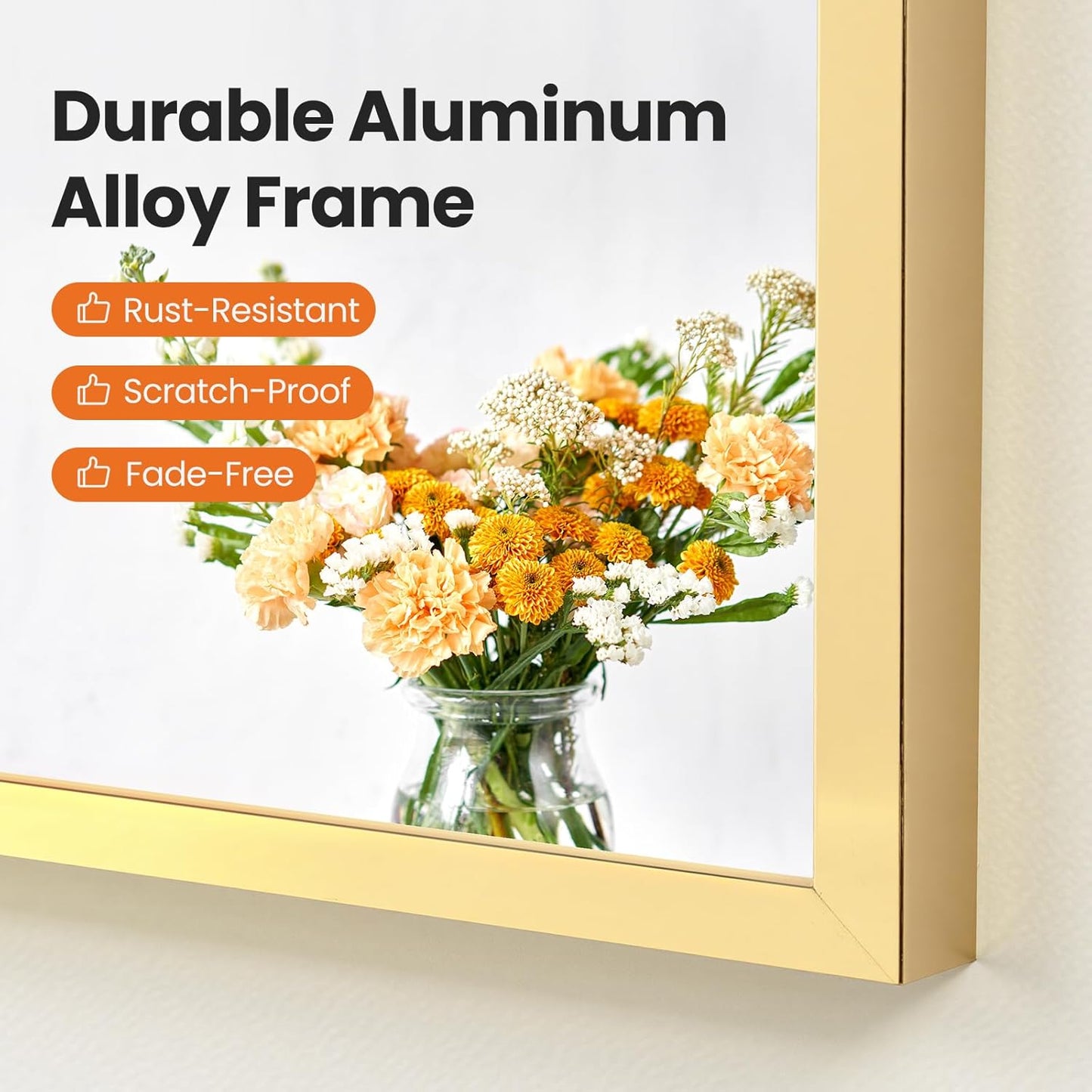 NEWBULIG 20IN Round Bathroom Wall Mirror, Modern Vanity Mirrors for Over Sink, HD Glass Decorative for Entryway, Bedroom & Living Room, Gold