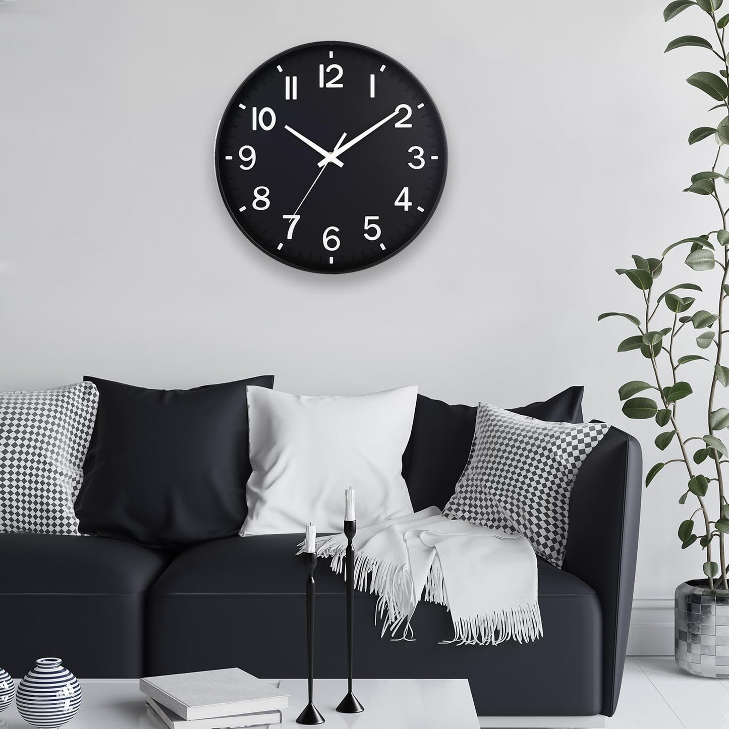 HZDHCLH Wall Clocks Battery Operated,12 inch Silent Non Ticking Modern Wall Clock for Living Room Bedroom Kitchen Office Classroom Decor (Olive Green and Gold)