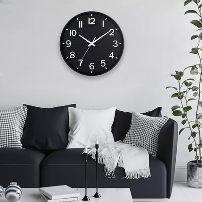 HZDHCLH Wall Clocks Battery Operated,12 inch Silent Non Ticking Modern Wall Clock for Living Room Bedroom Kitchen Office Classroom Decor (Olive Green and Gold)