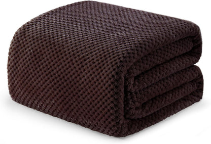 Exclusivo Mezcla Fleece Throw Blanket Extra Large, Super Soft and Warm Blankets for Couch, Sofa and Bed Waffle Textured, Cozy, Fuzzy and Lightweight (Slate Blue, 50x70 Inches)