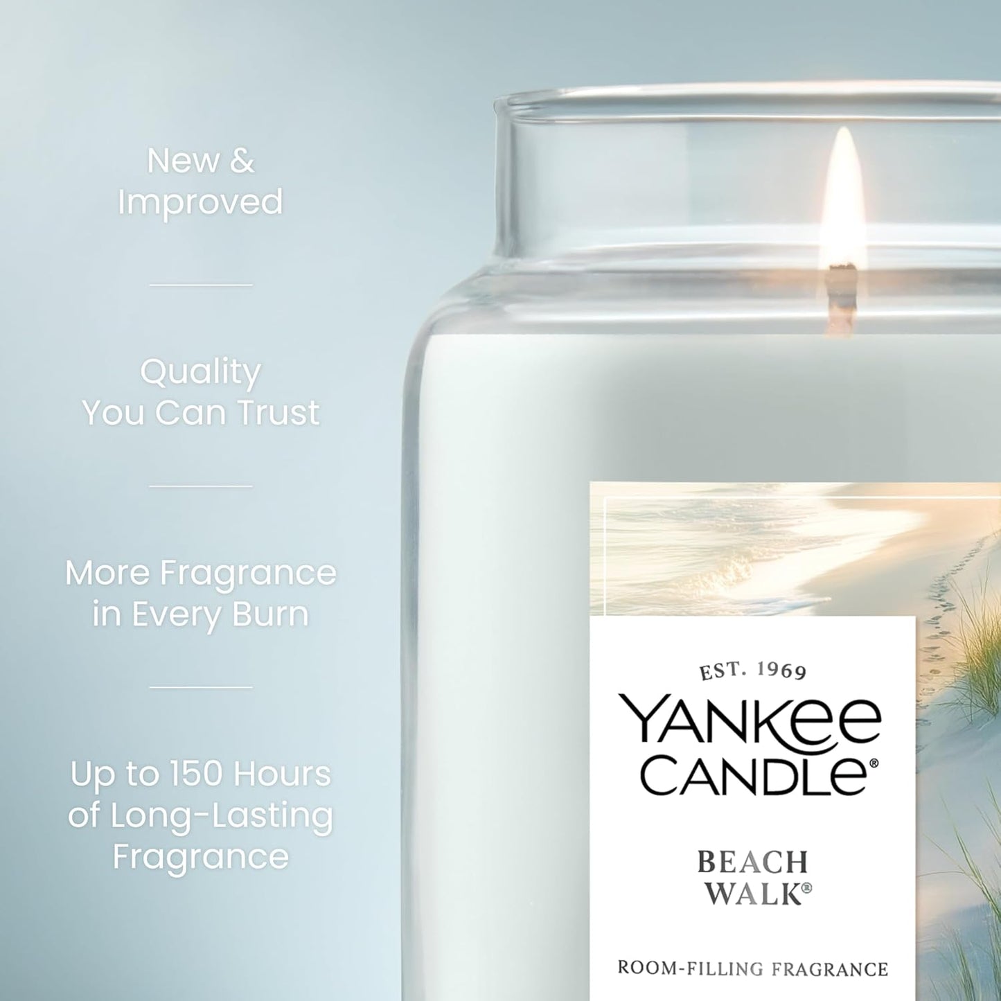Yankee Candle Ocean Air Scented Candle, 22oz Large Jar with up to 150 Hour Burn Time, Giftable