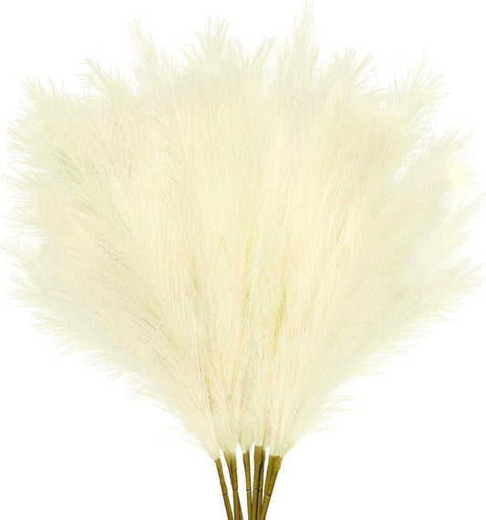 obbsie 50pcs Pink Faux Pampas Grass Decor, 21.6" Short Artificial Floral Branches Vase Filler Flower Arrangement for Home Wedding Boho Outdoor Decor
