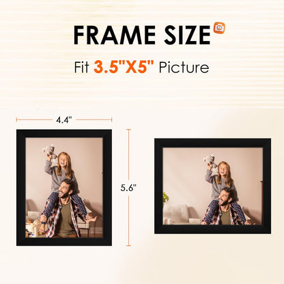 FIXSMITH 8x10 Picture Frame Set of 2, Photo Frame with HD Plexiglass, Display Pictures 5x7 with Mat or 8x10 Without Mat Multi Picture Frames Collage for Tabletop or Wall Display, Black