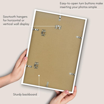 Americanflat 24x36 Poster Frame with Polished Plexiglass - Streamline Collection - Thin Border Picture Frame for Wall Display - Hanging Hardware Included - Black - Colors B