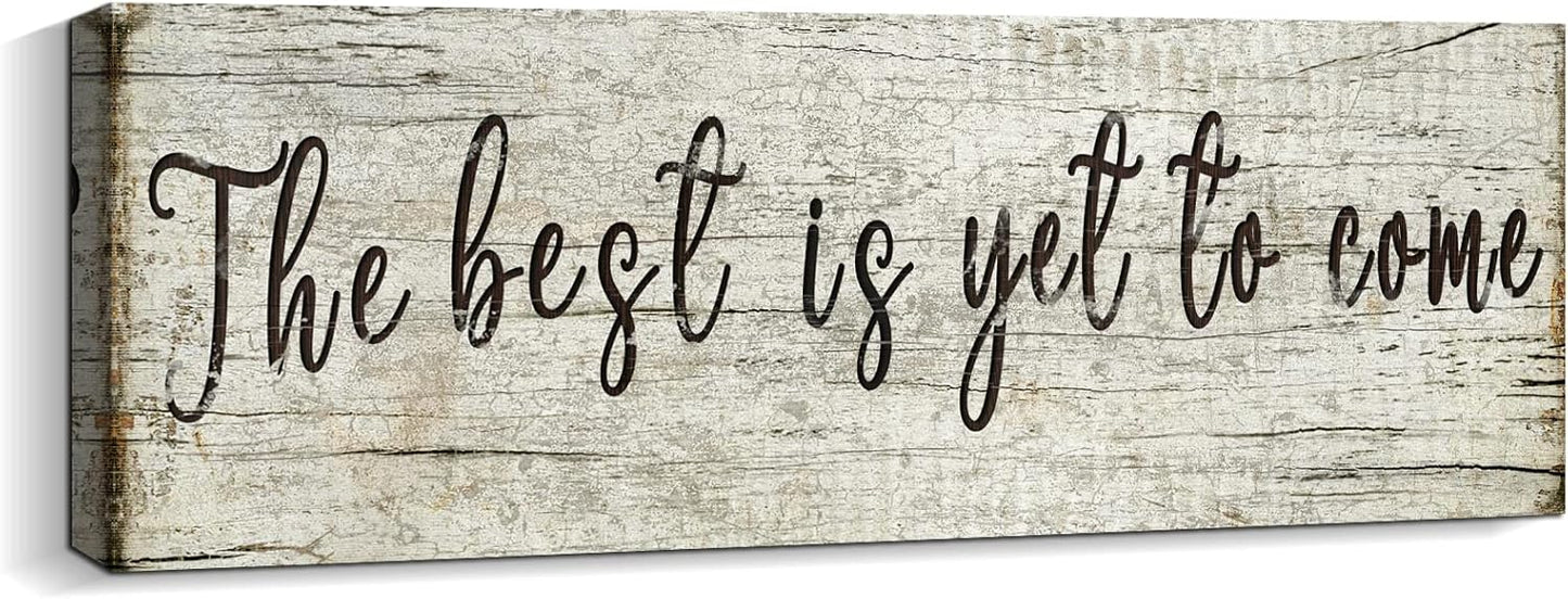 Quotes Wall Decor Enjoy the Little Things Sign Family Wall Signs Canvas Prints Rustic Wooden Wall Art Wood Pictures for Living Room Bedroom Office Home Decor, 6 X 17 Inch Framed
