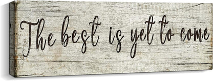 Quotes Wall Decor Enjoy the Little Things Sign Family Wall Signs Canvas Prints Rustic Wooden Wall Art Wood Pictures for Living Room Bedroom Office Home Decor, 6 X 17 Inch Framed