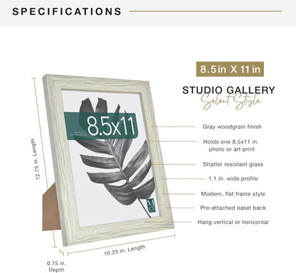 MCS Studio Gallery 16x24 Poster Frame Black Woodgrain Engineered Wood, Vertical & Horizontal Wall Hanging Large Picture Frame for Photos, Posters & Art Prints (1-Pack)