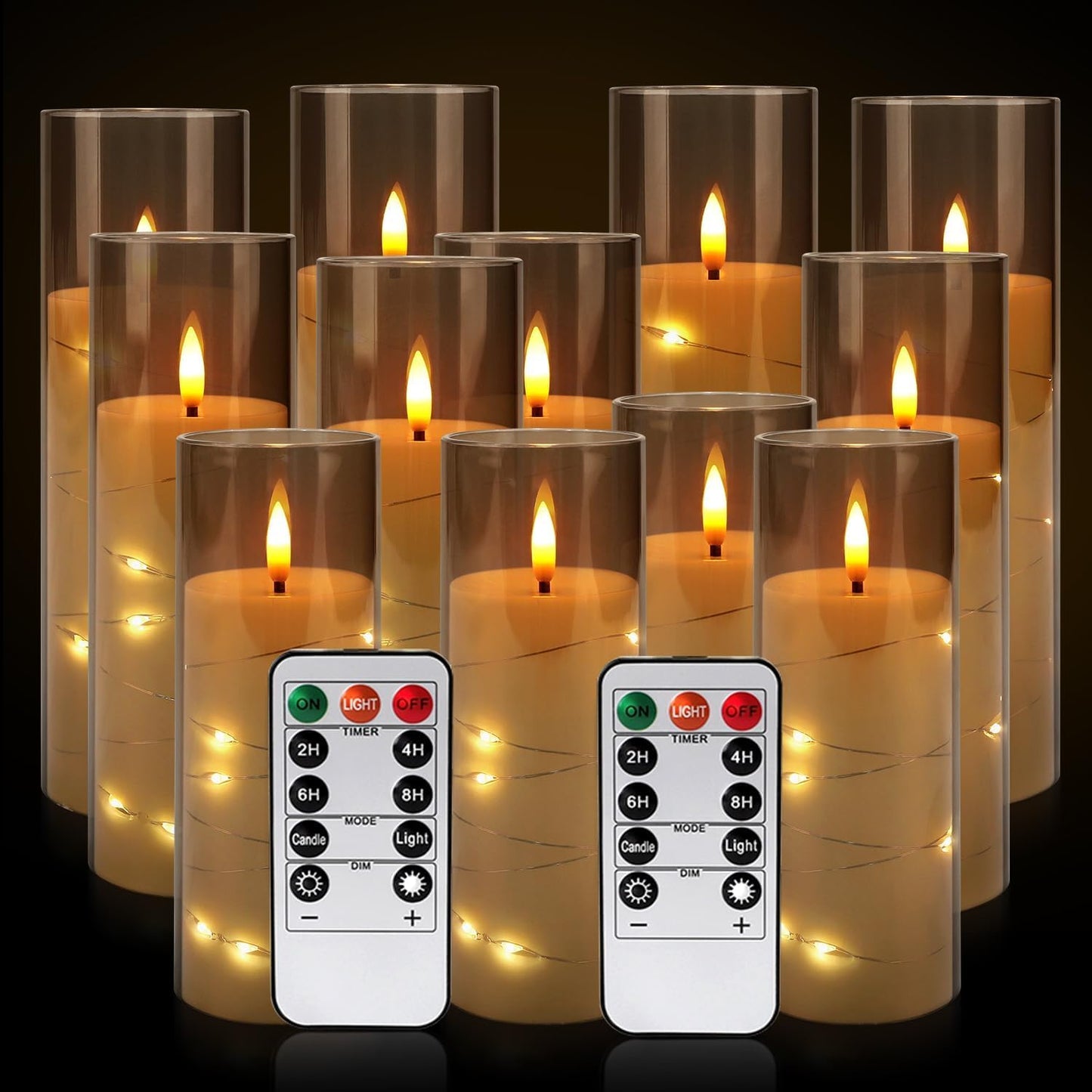 48- Pack of 3 Sizes of LED Flameless Candles.This Candle is Suitable for café, Fancy Restaurant, Bookstore and Other Scenes to Create a Relaxing and Romantic Atmosphere.