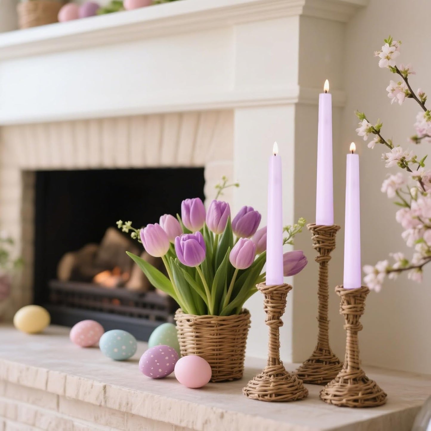 12-Pack Olive Green Taper Candles, 10 Inch Unscented Dripless Candlesticks, Long-Lasting Burn Time of 7-8 Hours, Perfect for Christmas Home Décor Spring and St. Patrick's Day