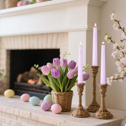 12-Pack Olive Green Taper Candles, 10 Inch Unscented Dripless Candlesticks, Long-Lasting Burn Time of 7-8 Hours, Perfect for Christmas Home Décor Spring and St. Patrick's Day