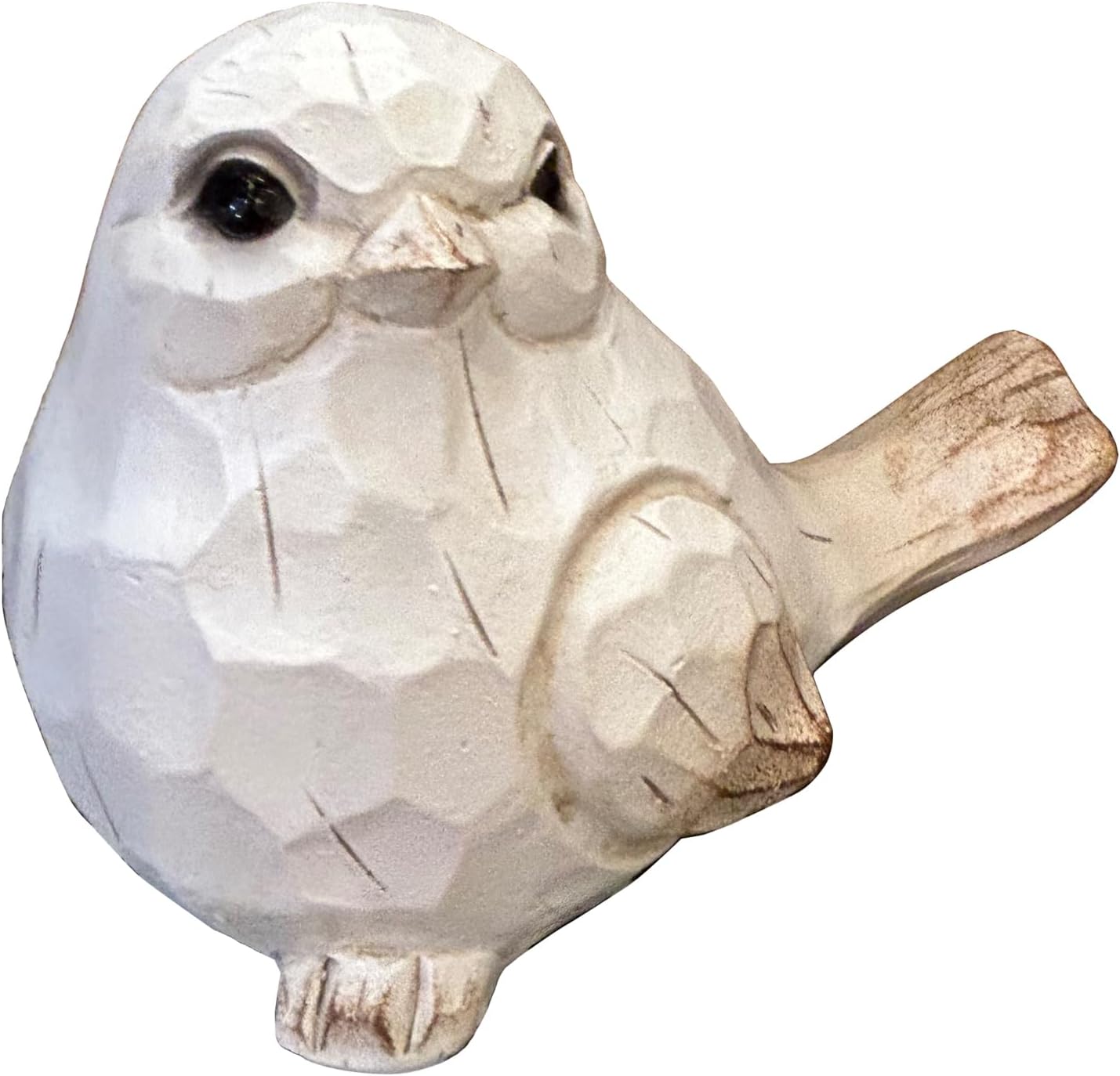New White Modern Farmhouse Bird Figurine, Bird Statue Sculpture - Carved Rustic Distressed Animal Bird Ornaments - Home Decor Accents Collectible Bird Figurine | Spring