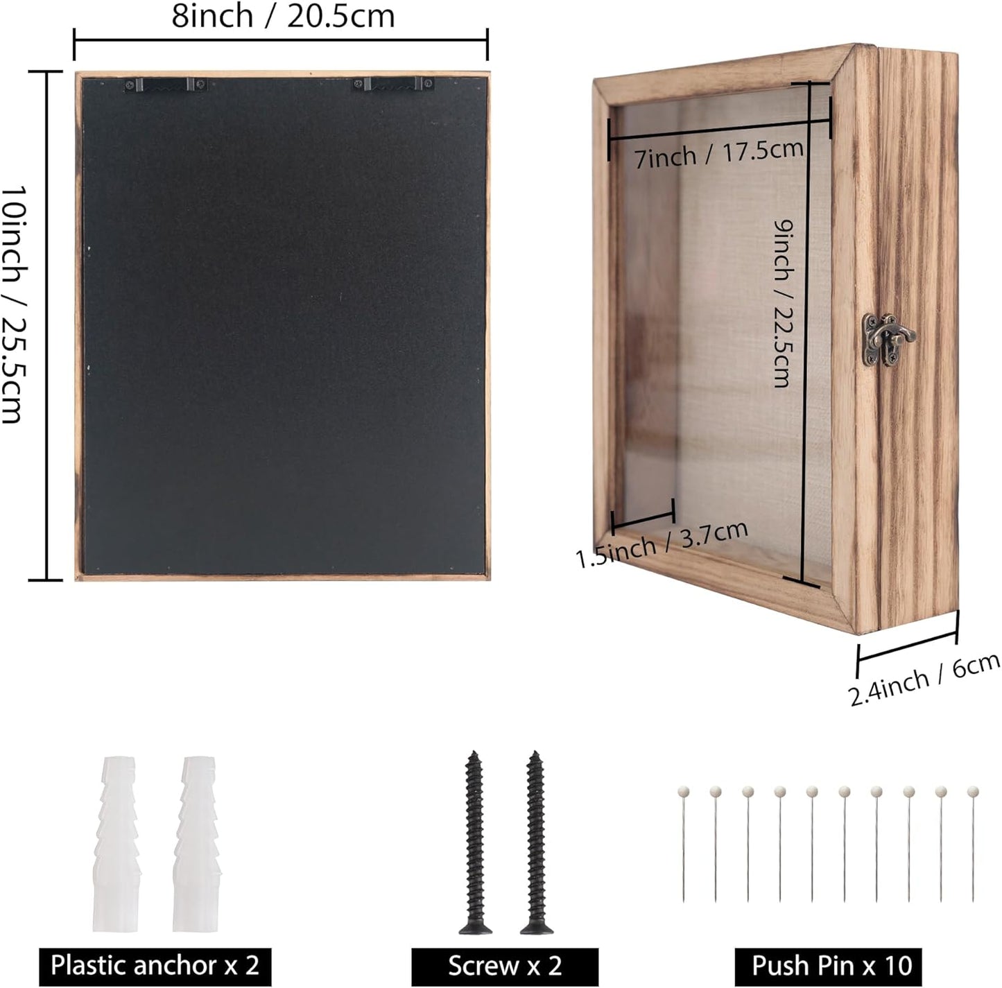GraduatePro Shadow Box Frame 11x14 Display Case with Linen Back, Real Glass Window Door with Hinge, Picture Frame Wedding Bouquet Memorabilia Medals Photos Memory Box for Keepsakes, Carbonized Black