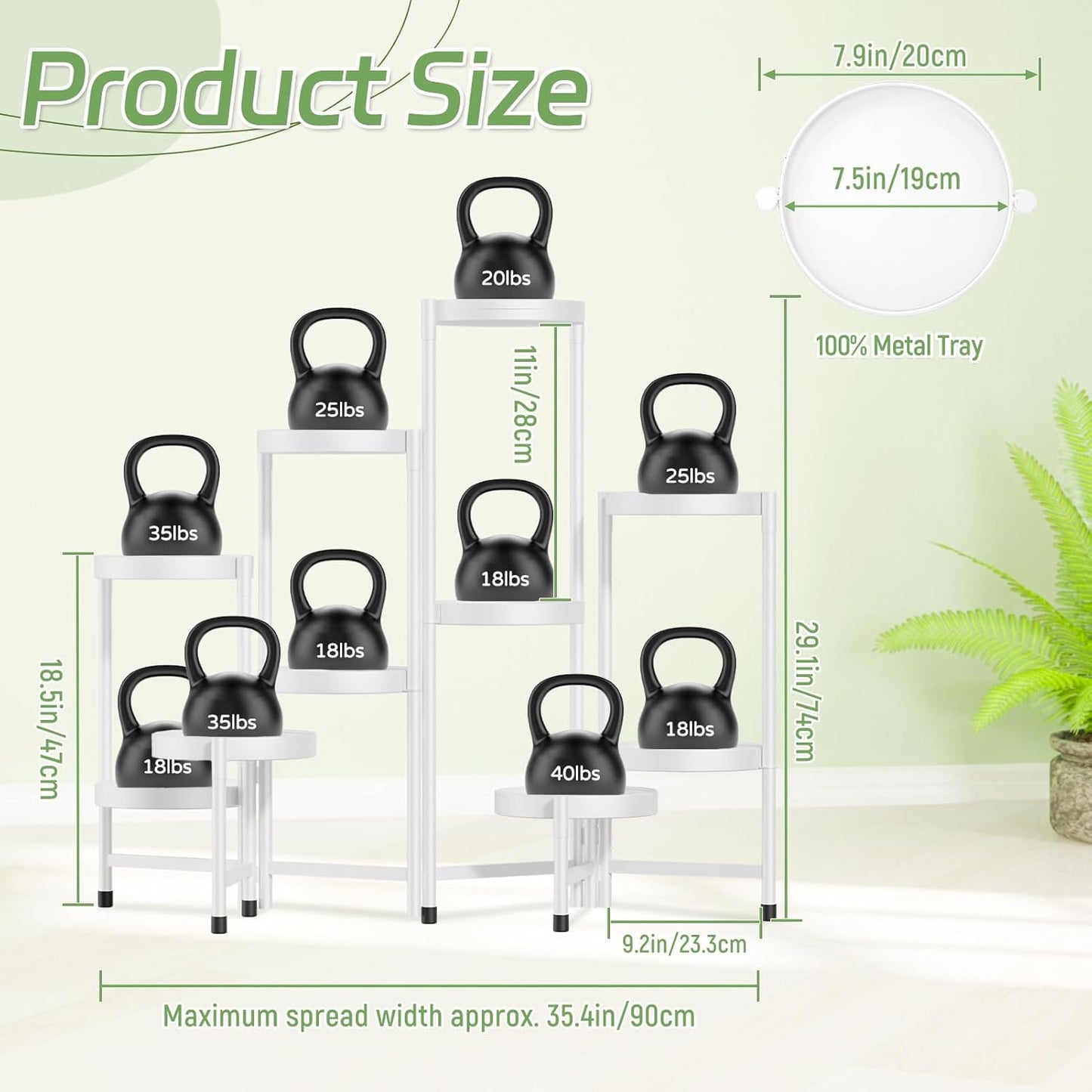iDavosic.ly Plant Stand Indoor Outdoor, 5 Tier Corner Metal Flower Display Holder Shelf, Folding Tall Orchid Rack for Patio Balcony Porch Garden Living Room House, Black