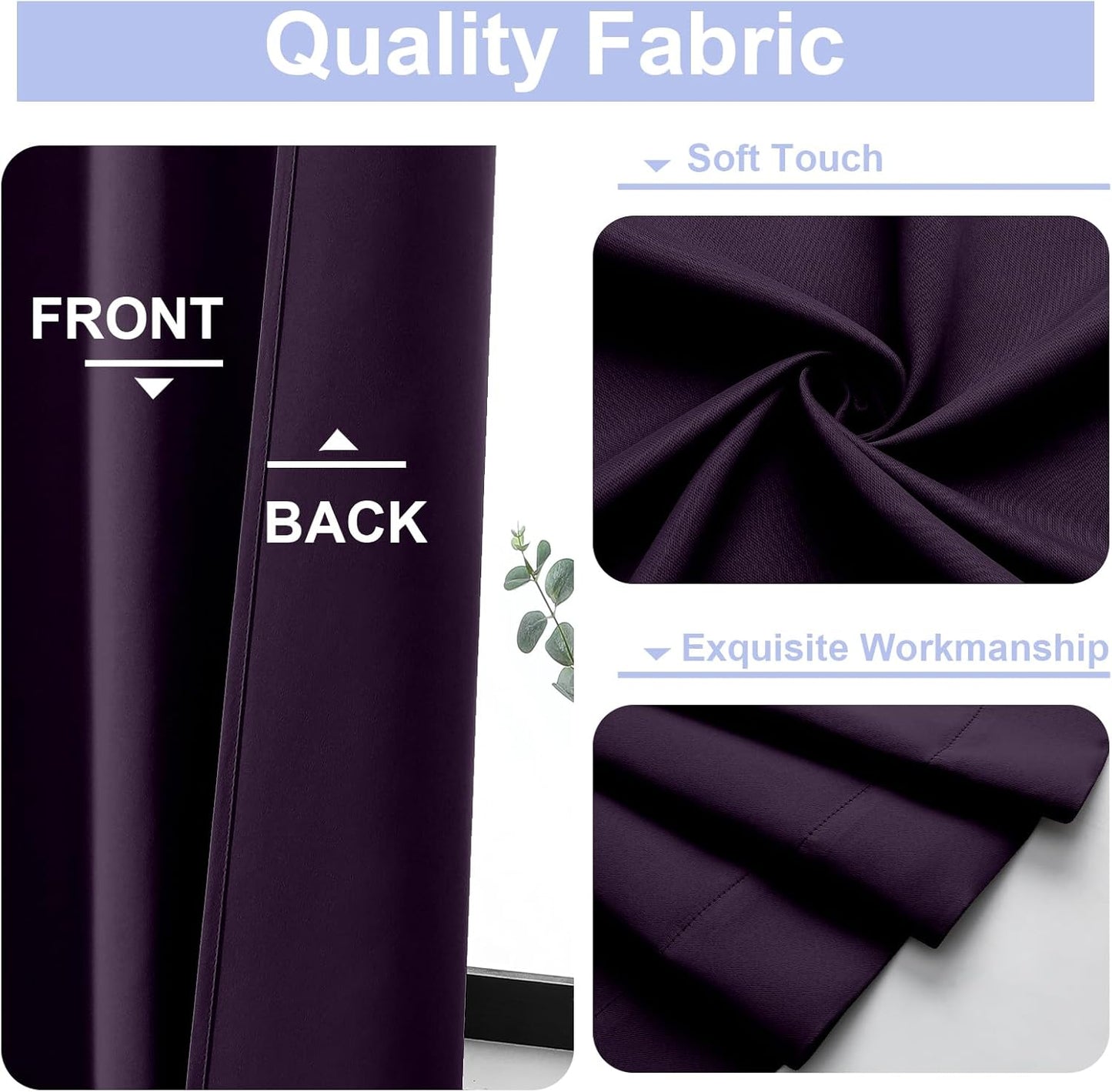 Simplebrand Ava Sage Green Blackout Curtains for Bedroom 63 Inch Length 2 Panels Set, Solid Thermal Insulated Energy Saving Rod Pocket Window Treatment Curtains Blackout Drapes, W40 x L63 Inch, Sage - Colors B