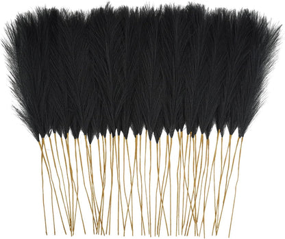 obbsie 50pcs Pink Faux Pampas Grass Decor, 21.6" Short Artificial Floral Branches Vase Filler Flower Arrangement for Home Wedding Boho Outdoor Decor