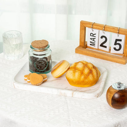 Marble Vanity Tray for Dresser Organizer, Travertine Bathroom Tray Countertop, Beige Decorative Serving Trays, Kitchen Sink Storage, Jewelry & Perfume Holder(Travertino Romano)