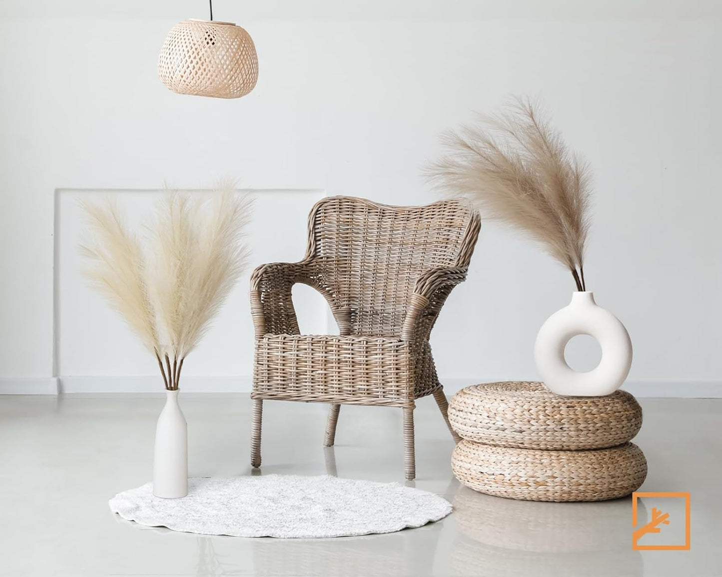 ZIFTY 7-Pcs 38"/3.1FT Faux Pampas Grass Large Tall Fluffy Artificial Fake Flower Bedroom Decor Boho Decor Bulrush Reed Grass for Vase Filler Farmhouse Home Wedding Decor (Beige Mixed)