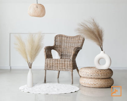 ZIFTY 7-Pcs 38"/3.1FT Faux Pampas Grass Large Tall Fluffy Artificial Fake Flower Bedroom Decor Boho Decor Bulrush Reed Grass for Vase Filler Farmhouse Home Wedding Decor (Beige Mixed)