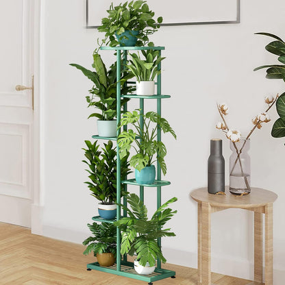 LINZINAR Plant Stand Indoor Outdoor Corner 4 Tier Metal Plant Shelf Patio Plant Rack for Garden Corner Balcony Living Room
