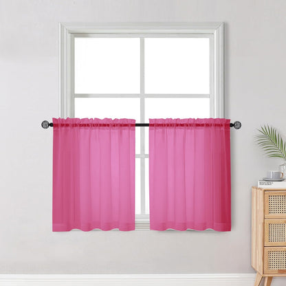 OWENIE Sheer Curtains 84 inches Long 2 Panels Set for Living Room/Bedroom, Rod Pocket Voile Sheer Panel Drapes, White, 2pcs, Each 42" W x 84" L - Colors B