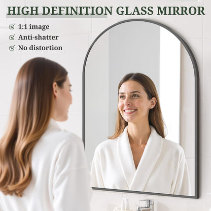 Round Wall Mirror 30 Inch Gold Vanity Mirror with Metal Frame, Modern Circle for Bathroom, Entryway, Bedroom, Living Room, Wall Mounted Decorative Mirrors