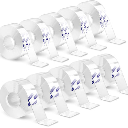 ZMUAXUAN Strong Nano Double Sided Tape Heavy Duty Mounting,Clear Removable Wall Sticky Adhesive Strips,Reusable Thick Gel Grip for Hanging Picture,Poster,Carpet,Photo
