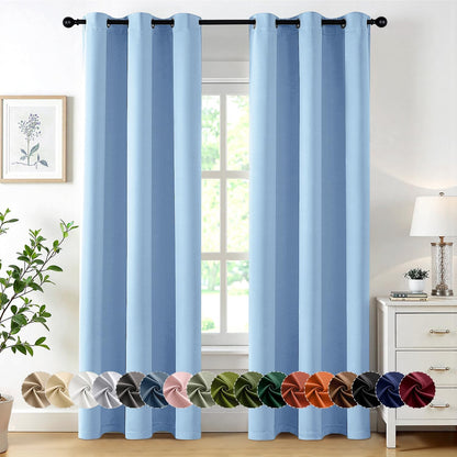 MIULEE Blackout Curtains for Bedroom Living Room 2 Panels, Thermal Insulated Room Darkening Drapes Grommet Noise Reducing Light Blocking Window Treatments 63 Inches Long 40x63 Inch Black - Colors A