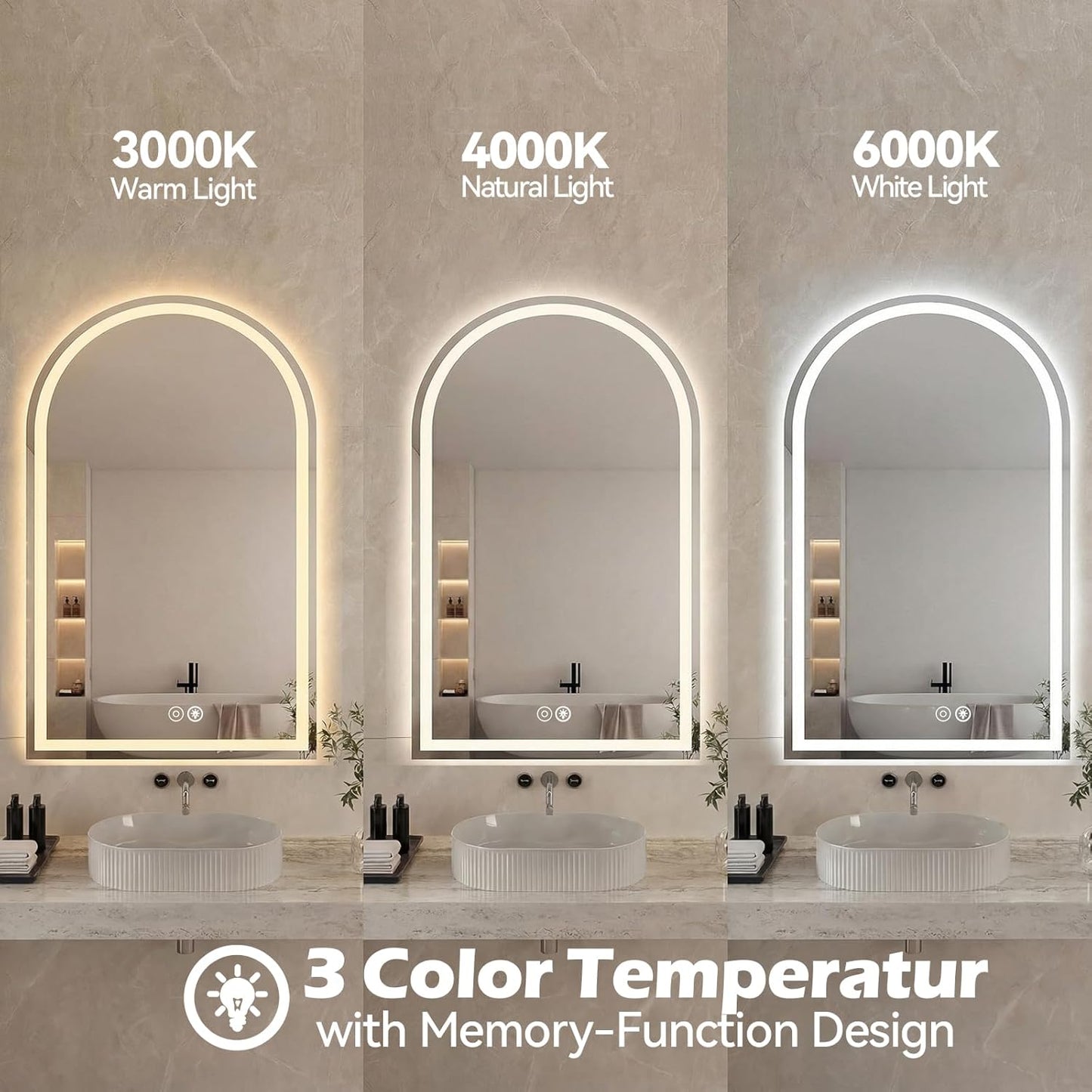 NEWBULIG 20IN Round Bathroom Wall Mirror, Modern Vanity Mirrors for Over Sink, HD Glass Decorative for Entryway, Bedroom & Living Room, Gold