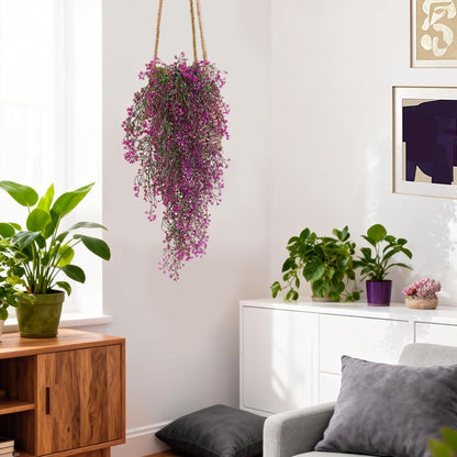 RECUTMS Fake Hanging Plants Artificial Ferns for Outdoor Hanging Faux Plants Vine Ivy Faux Fern Hanging Vines Wall Plants for Home Garden Party Wedding Decor (White 4P)