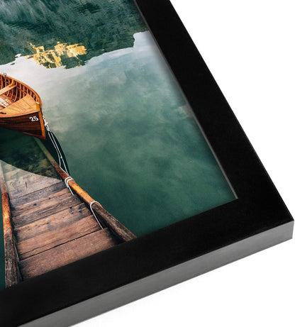 Americanflat 12x18 Poster Frame with Shatter-Resistant Glass - Signature Collection - Gallery-Style Frames Made of Engineered Wood - Photo Frame for Wall Display - Black - Colors B