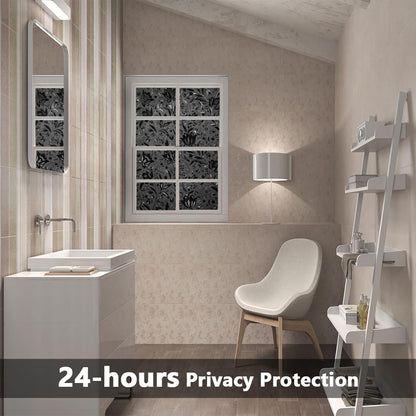 LEMON CLOUD Window Film, Decorative Window Privacy Film, 3D Stained Glass Window Sticker,Anti-UV Sun Blocker Heat Control for Home(Rainbow Tulip Design,17.5 x 78.7 inches)