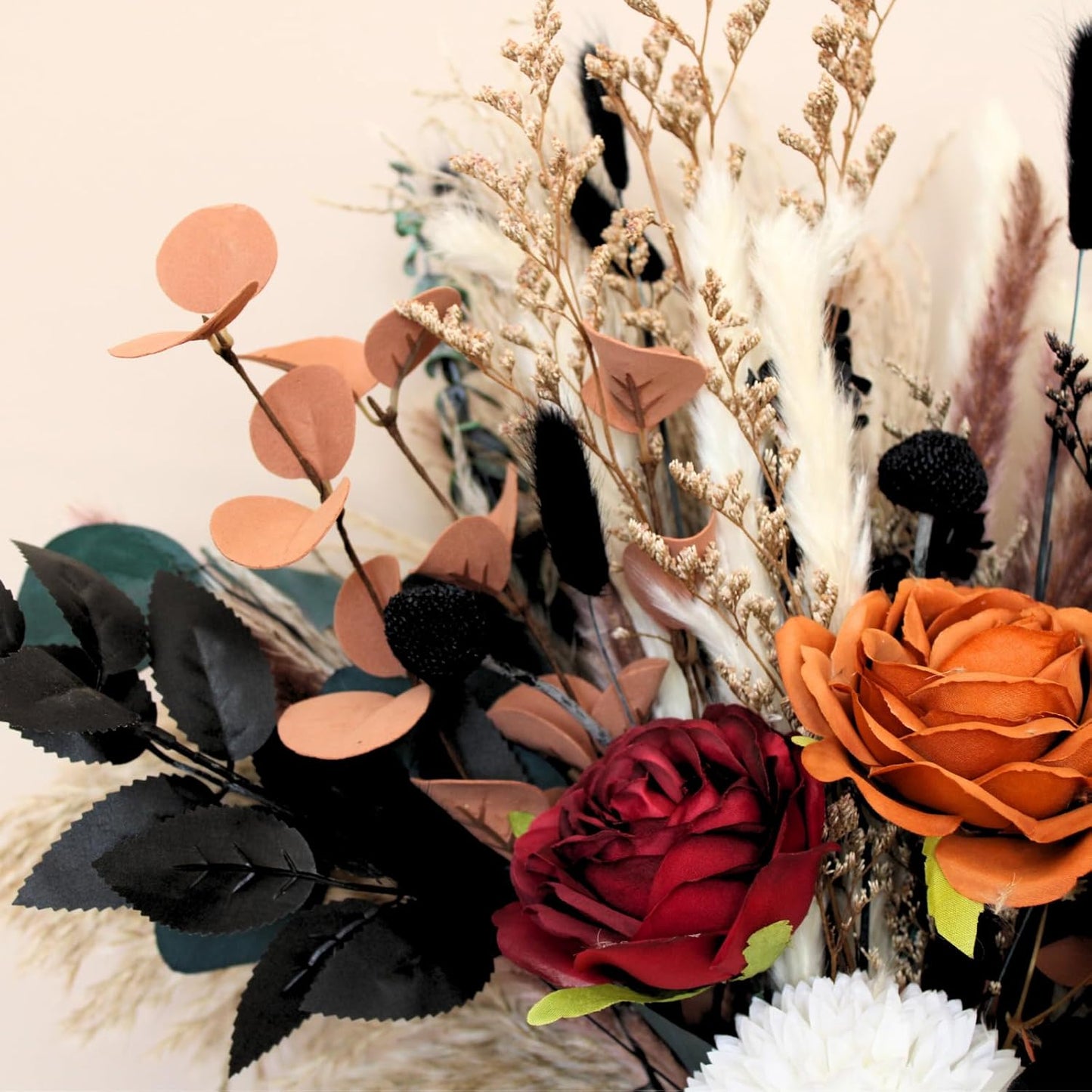 100pcs Artificial Flowers Arrangement With Vase Included, Dining Table Centerpiece Decorations, Fake Flowers in Vase, Dried Pampas Grass Floral Centerpieces, Coffee Table Decor, Centro de Mesa