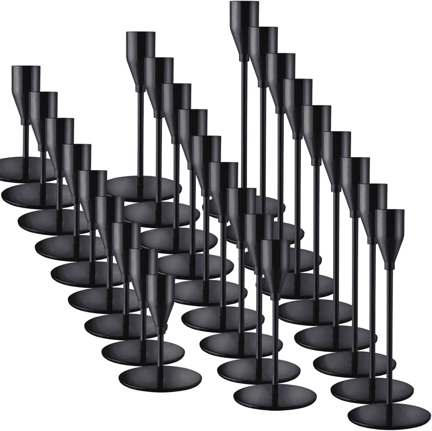 French Gold Taper Candle Holders for Wedding Table Centerpiece,Tall Taper Candlestick Holders Bulk Set of 6,Metal Candle Stick Holders for Dinning or Mantel Centerpiece,Party Home Decor
