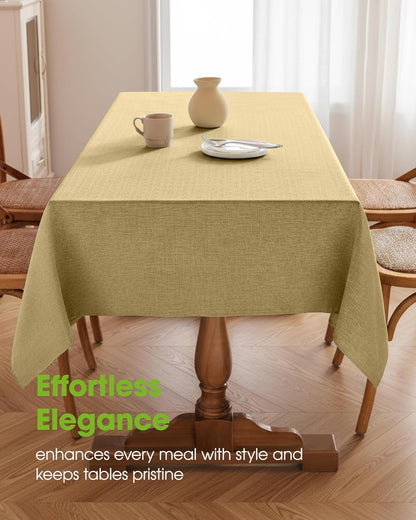 Pureegg Rectangle Linen Tablecloth Waterproof & Stain Resistant, Wrinkle-Free Table Cloth Adds Elegance and Protection, Ideal for Dining, Party, Wedding and Outdoor, 52 x 70 Inch, Sage Green