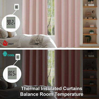 Simplebrand Ava Sage Green Blackout Curtains for Bedroom 63 Inch Length 2 Panels Set, Solid Thermal Insulated Energy Saving Rod Pocket Window Treatment Curtains Blackout Drapes, W40 x L63 Inch, Sage - Colors A
