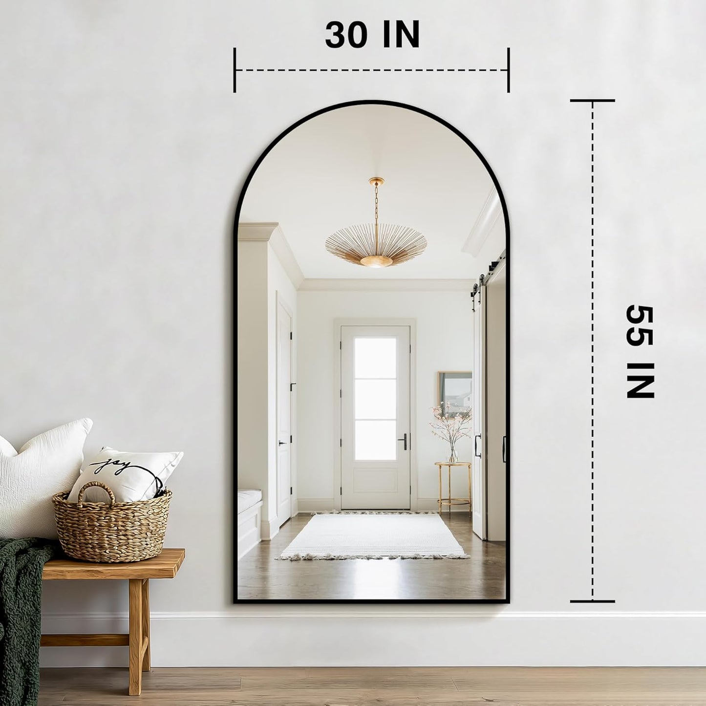 FICTOR Bathroom Mirror for Wall, Arched Vanity Bathroom Mirror for Over Sink, Metal Framed with HD Shatter-Proof Glass for Entryway, Living Room,Bedroom(2 Pack 24” x 36”, Black)