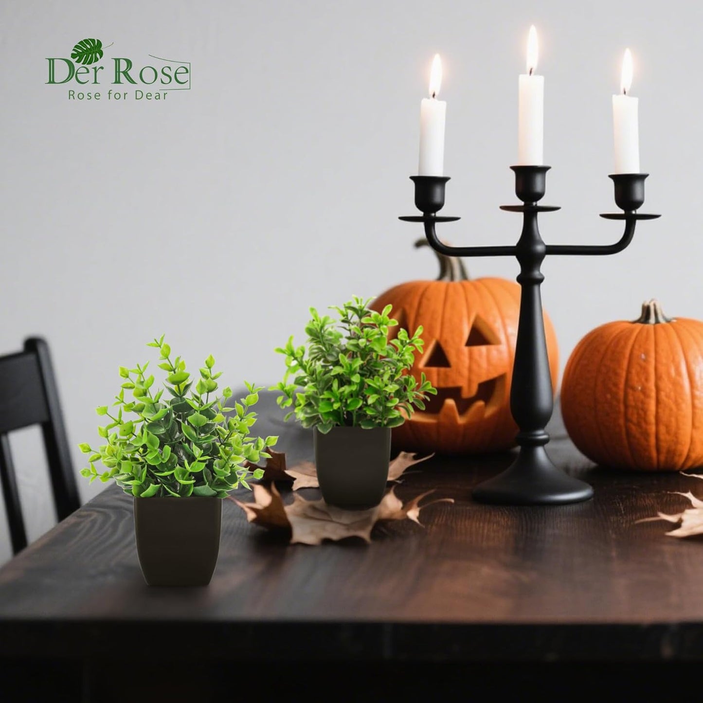 Der Rose 4 Pack Fake Plants Mini Artificial Greenery Potted Plants for Home Decor Indoor Office Table Room Farmhouse Bathroom Decor