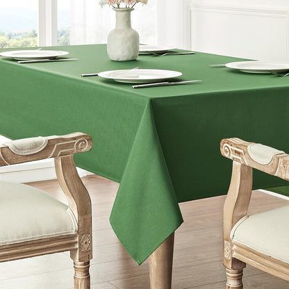 Veblandy Rectangle Tablecloth Waterproof Linen Textured Table Cloth Stain and Wrinkle Resistant Washable, Decorative Fabric Table Cover for Dining, Party and Camping (Sage Green, 52 * 70)