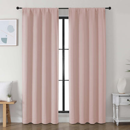 Simplebrand Ava Sage Green Blackout Curtains for Bedroom 63 Inch Length 2 Panels Set, Solid Thermal Insulated Energy Saving Rod Pocket Window Treatment Curtains Blackout Drapes, W40 x L63 Inch, Sage - Colors A