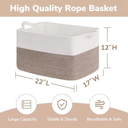 Goodpick Cube Storage Bins - Towel, Book, Cloth, Shoes, Closet Shelf Woven Baskets for Office, Baby Laundry, Toys, 13''x10''x9''
