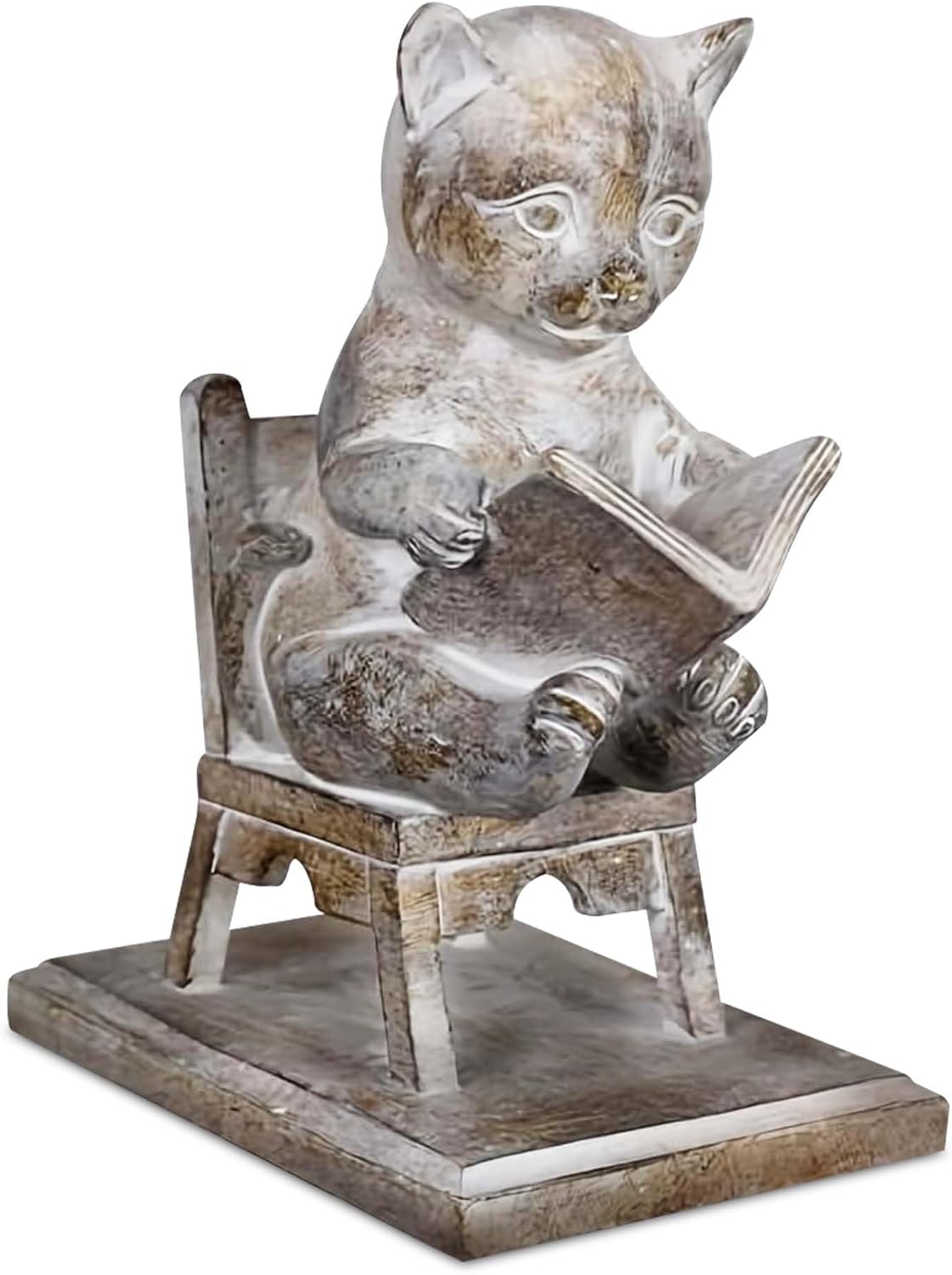 Young's Inc Cat Figurine - Cute Cat Statue - Whimsical Cat Decor for Cat Lovers, Collectibles and Meditation Decor - Cat with Eye Glasses - 4'' L X 3'' W X 5'' H