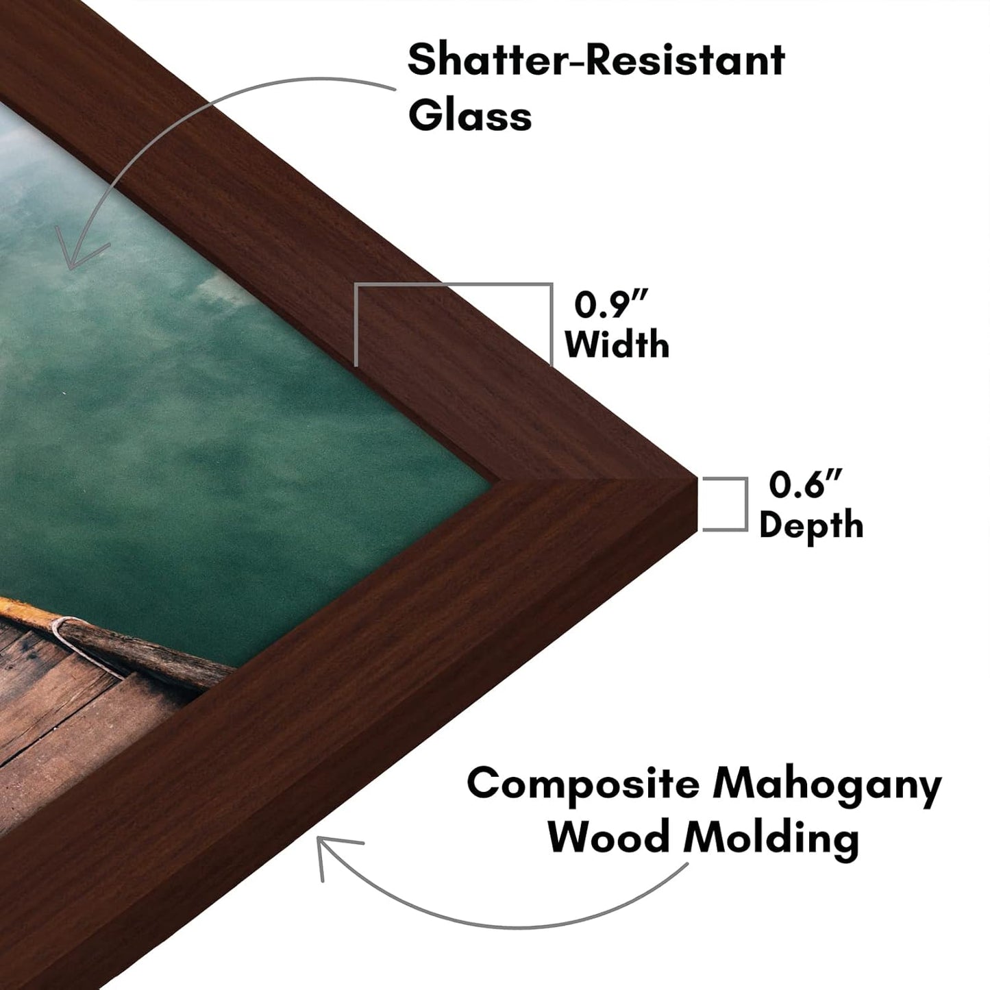 Americanflat 12x18 Poster Frame with Shatter-Resistant Glass - Signature Collection - Gallery-Style Frames Made of Engineered Wood - Photo Frame for Wall Display - Black - Colors B