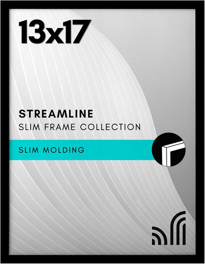 Americanflat 24x36 Poster Frame with Polished Plexiglass - Streamline Collection - Thin Border Picture Frame for Wall Display - Hanging Hardware Included - Black - Colors B